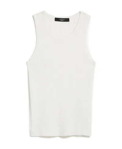 Weekend Max Mara Elastic Knitted Rib Vest In White