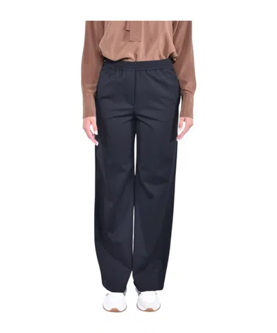 Weekend Max Mara Elastic Waist Casual Pants In Blue