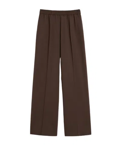 Weekend Max Mara Elasticated-waistband Trousers In Brown