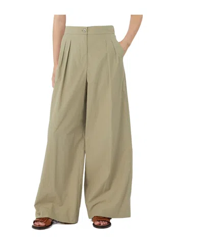 Weekend Max Mara Elastic Waist Casual Pants In Green