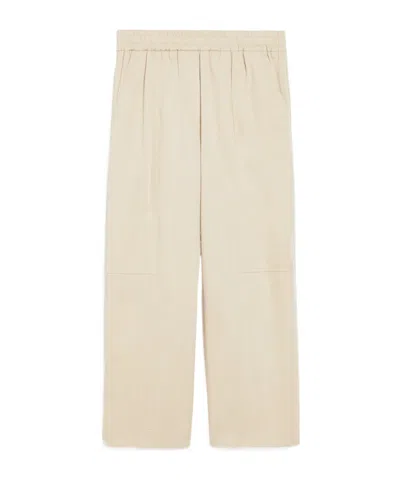 Weekend Max Mara Elastic Waist Casual Pants In Ivory