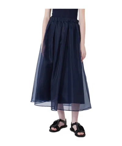Weekend Max Mara Elastic Waist Skirt In Blue