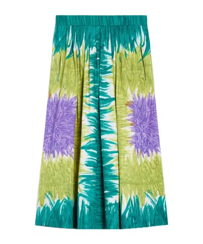 WEEKEND MAX MARA PRINTED POPLIN SKIRT