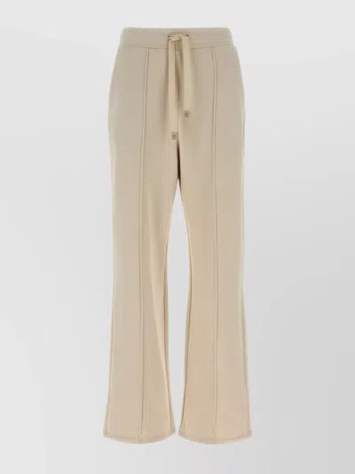 Weekend Max Mara Elastic Waistband Seamed Detailing Side Pockets Trousers In Neutral