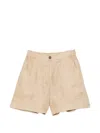 Weekend Max Mara Elasticated Patch-pocket Shorts In Neutral