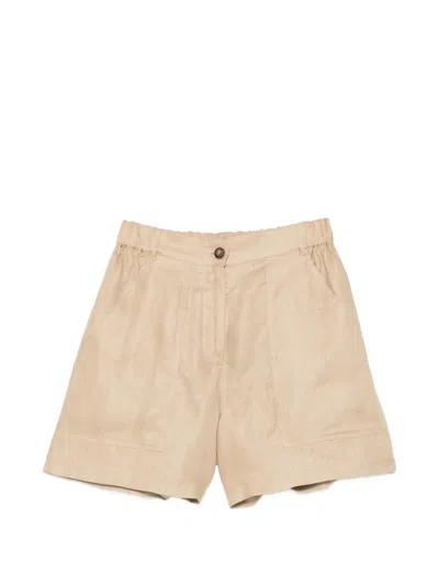 Weekend Max Mara Elasticated Patch-pocket Shorts In Neutral