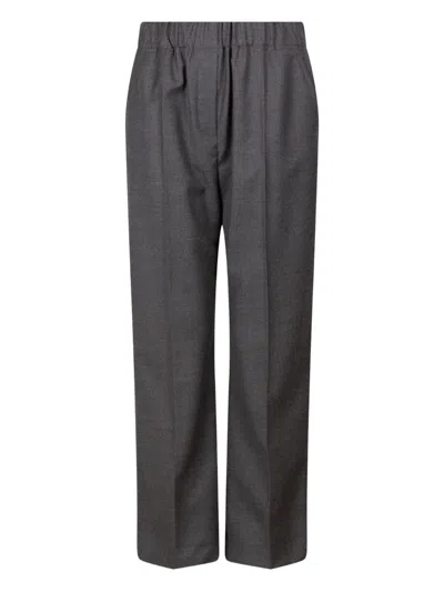 Weekend Max Mara Elasticated Pleat Trousers In Gray