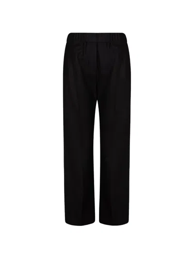 Weekend Max Mara Elasticated Pressed-crease Trousers In Black