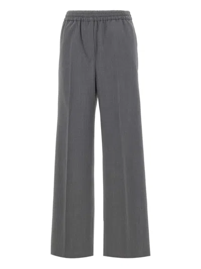 Weekend Max Mara Elasticated-waist Trousers In Gray
