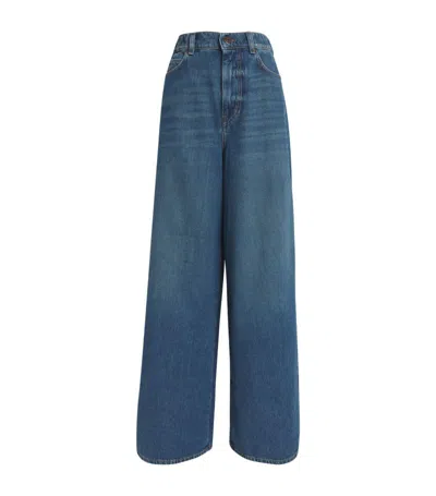 Weekend Max Mara Elasticated-waist Wide Jeans In Blue