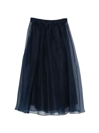 Weekend Max Mara Elasticated-waist Midi Skirt In Blue