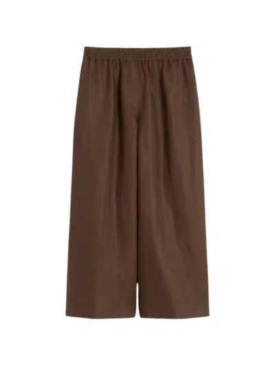 Weekend Max Mara Elasticated-waist Palazzo Pants In Brown