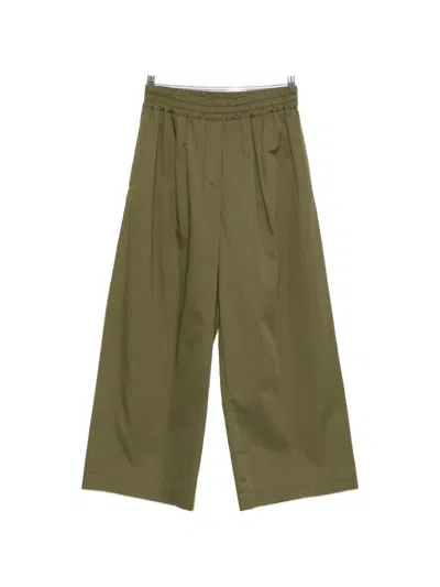 Weekend Max Mara Elasticated-waistband Trousers In Green