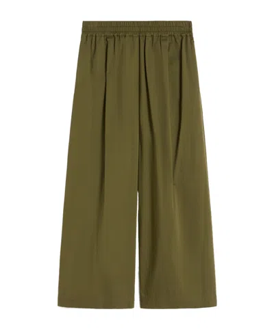 Weekend Max Mara Elastic Waist Casual Pants In Green