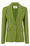 Weekend Max Mara Elegant Single-breasted Lapel Jacket With One-button Closure In Green