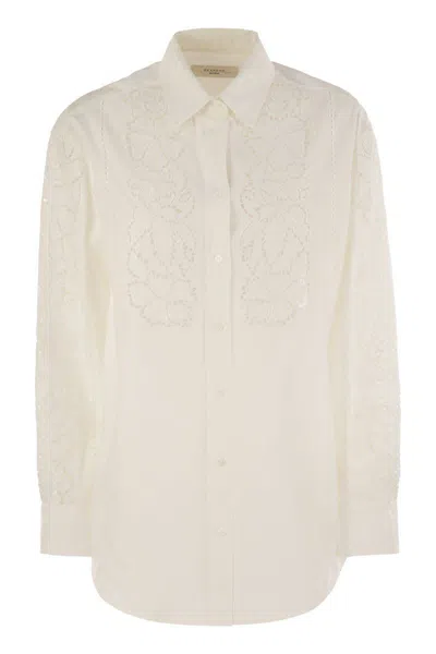 WEEKEND MAX MARA WEEKEND MAX MARA ELMI - EMBROIDERED SOFT POPLIN SHIRT