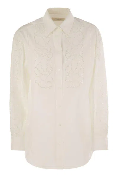 WEEKEND MAX MARA WEEKEND MAX MARA ELMI - EMBROIDERED SOFT POPLIN SHIRT