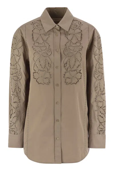 WEEKEND MAX MARA WEEKEND MAX MARA ELMI - EMBROIDERED SOFT POPLIN SHIRT