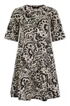 Weekend Max Mara Lucas Leaf-print Dress In Black