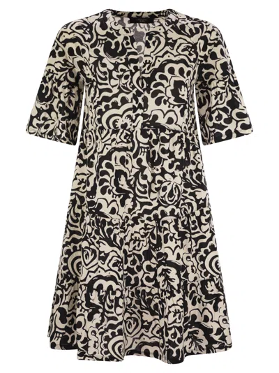 Weekend Max Mara Ely Short Dress In Patterned Jersey In Black