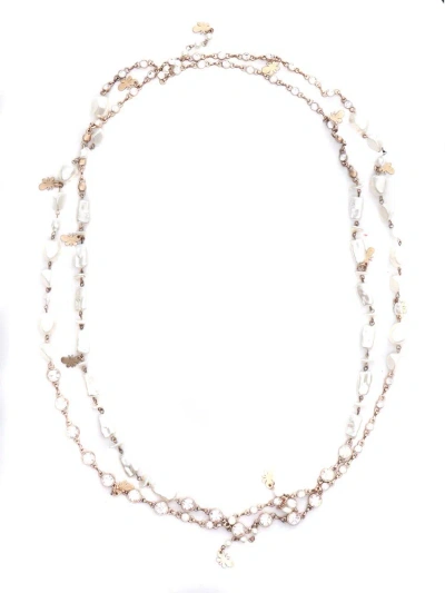 Weekend Max Mara Embellished Chained Necklace In Multi