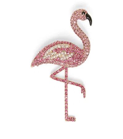 Weekend Max Mara Embellished Flamingo Brooch In Pink