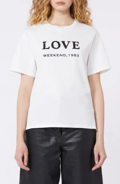Weekend Max Mara Printed And Embroidered T-shirts In White