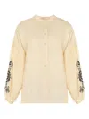 Weekend Max Mara Embroidered Balloon-sleeve Blouse