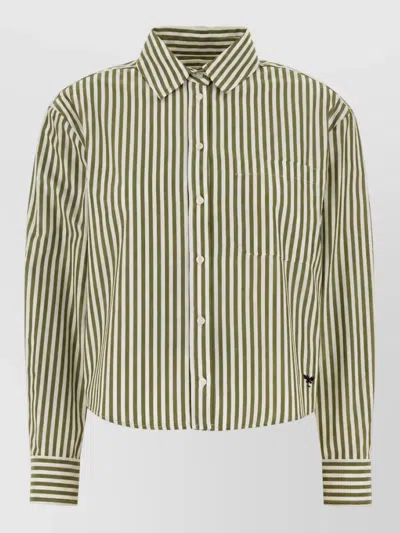 Weekend Max Mara Embroidered Cotton Poplin Shirt In Gray