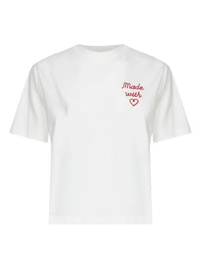 Weekend Max Mara Embroidered Cotton T-shirt In White