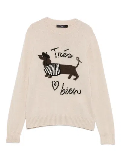 WEEKEND MAX MARA WEEKEND MAX MARA EMBROIDERED CREW NECK SWEATER