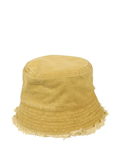 Weekend Max Mara Bestickter Fischerhut Mit Ausgefransten Kanten In Yellow