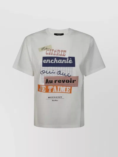 Weekend Max Mara Embroidered Graphic Print T-shirt Cabin In White