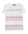 Weekend Max Mara Embroidered Linen And Stretch Cotton Jersey T-shirt In White