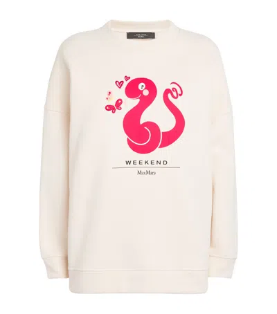 Weekend Max Mara Embroidered Lunar New Year Sweatshirt In White