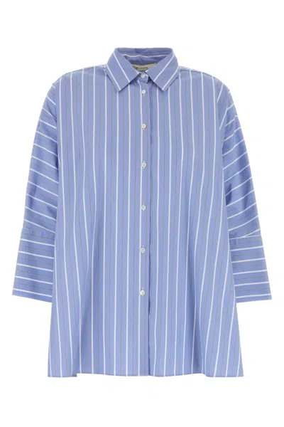 Weekend Max Mara Embroidered Poplin Hudson Shirt In Stripped
