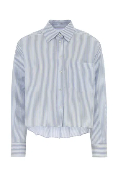 Weekend Max Mara Embroidered Poplin Oversize Eden Shirt In Blue