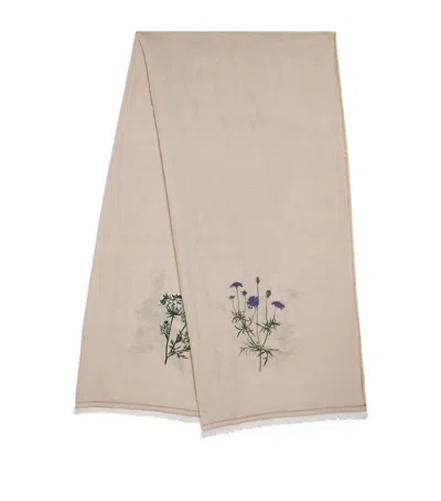 Weekend Max Mara Embroidered Scarf In Beige