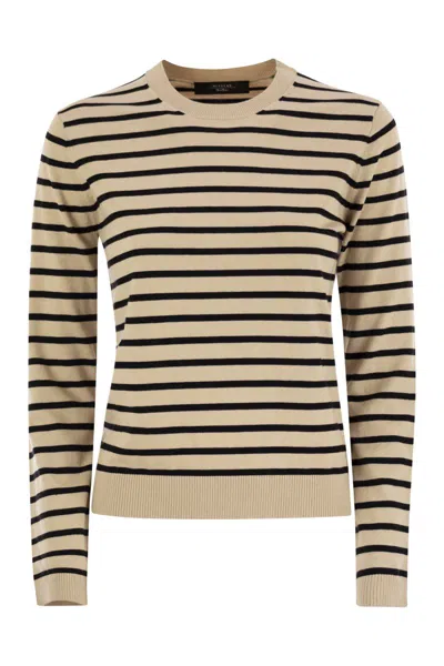 WEEKEND MAX MARA WEEKEND MAX MARA EMBROIDERED SILK BLEND SICILIA SWEATER