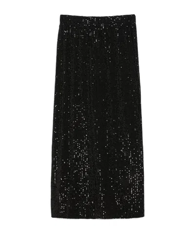 Weekend Max Mara Embroidered Tulle Skirt In Black