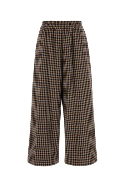 Weekend Max Mara Embroidered Wool Blend Ebe Wide-leg Pant