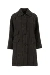 Weekend Max Mara Omens Chocolate Pitone Raglan-sleeves Wool-blend Coat In Gray