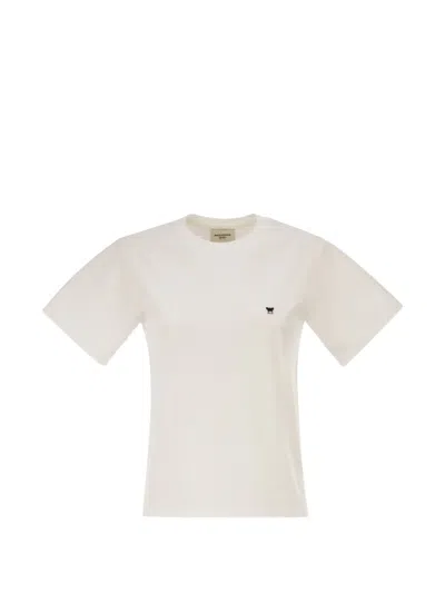 Weekend Max Mara Embroidered-logo Jersey T-shirt In Gold