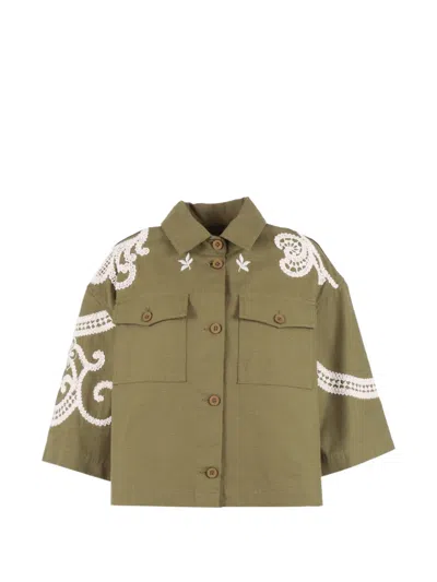 Weekend Max Mara Embroidery Shirt In Green