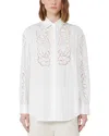 Weekend Max Mara Max Mara Weekend Soft Shirt Embellished With Sangallo Embroidery With A Floral Desi In White