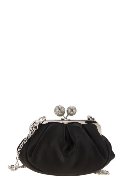 Weekend Max Mara Emmy - Small Satin Pastry Bag With Rhinestones In Black