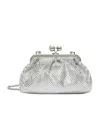Weekend Max Mara Borsa Pasticcino Small In Raso E Strass Nera Bianco Ottico In Silver
