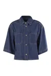 Weekend Max Mara Enza - Denim Crop Shirt In Blue