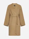 Weekend Max Mara Eris Belted Wool Coat In Beige
