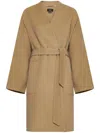 Weekend Max Mara Eris Belted Wool Coat In Beige